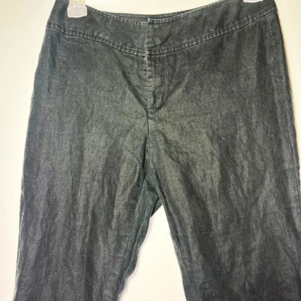 Banana Republic Women's 100% Linen Black Cropped High Rise‎ Casual Pants Sz 10